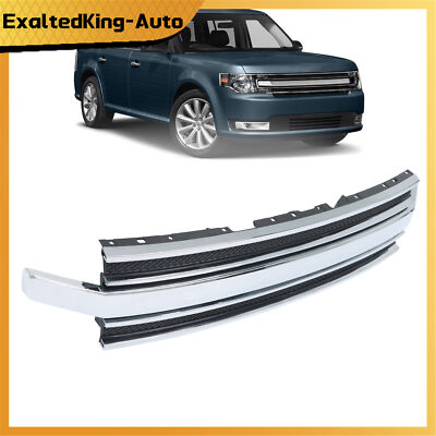 Front Grille Chrome Horizontal Trim Suit For Ford Flex 2013-2019 ABS Replacement
