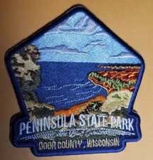 PENINSULA STATE WISCONSIN PARK Embroidered Patch approx 3.5x3.5"
