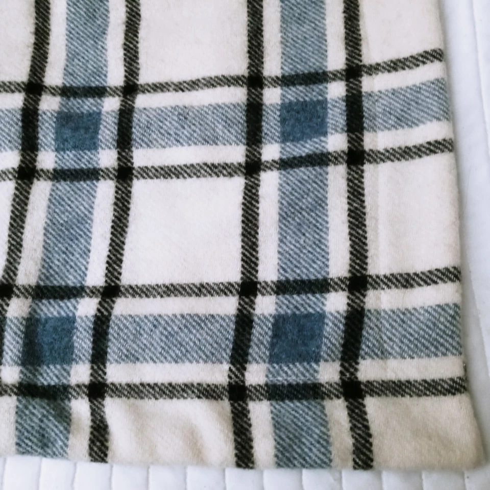 Ralph Lauren шерсти клетку Euro квадрат подушка Sham комплект из 2 синий кремовый черный 26 X 26 - Изображение 3 из 4