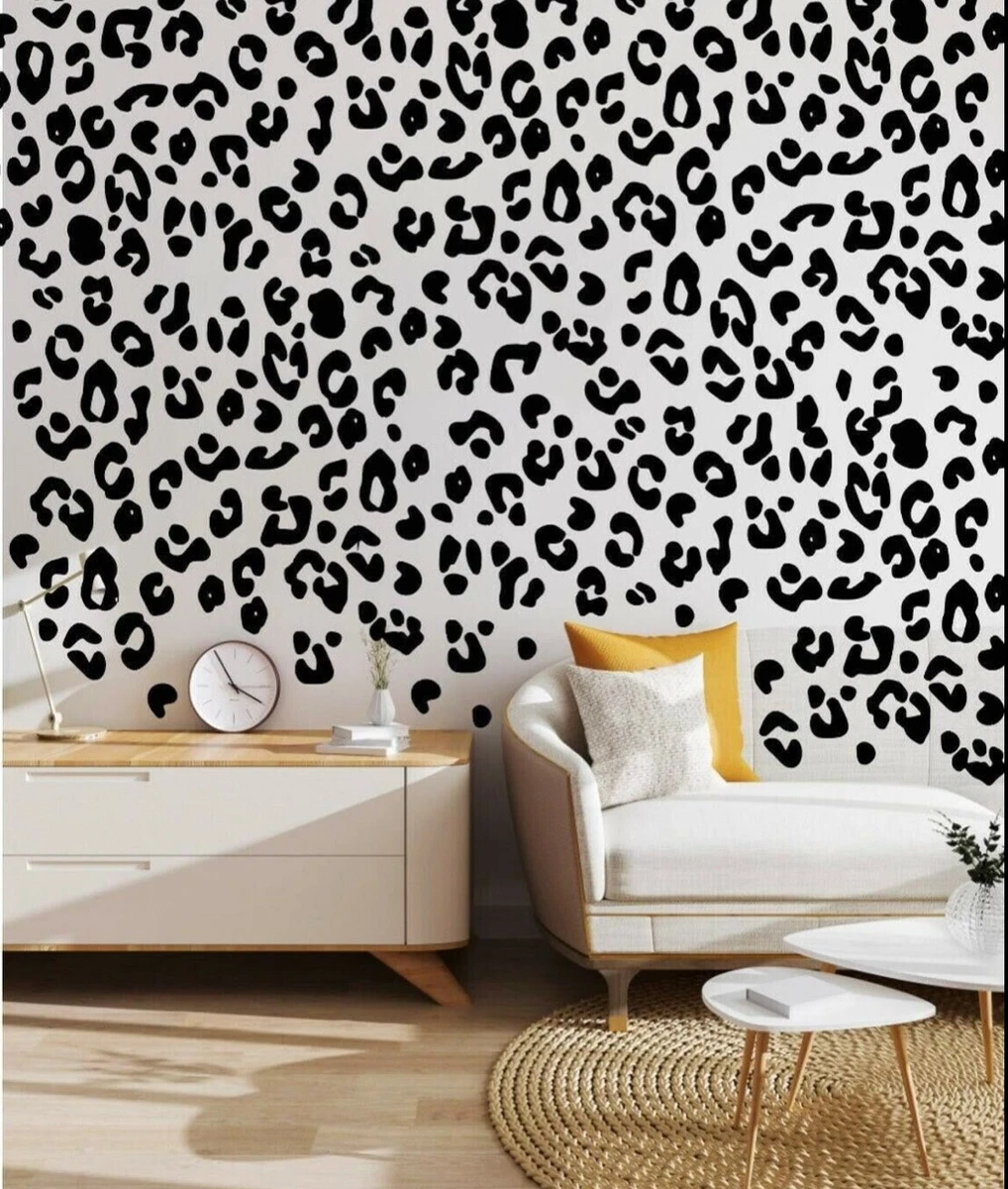 Animal Print Leopard Light Grey Peel and Stick Vinyl Wallpaper