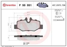 Brembo P 50 051 brake pad set, disc brake for Mercedes-Benz, Mercedes-Benz (FJDA)