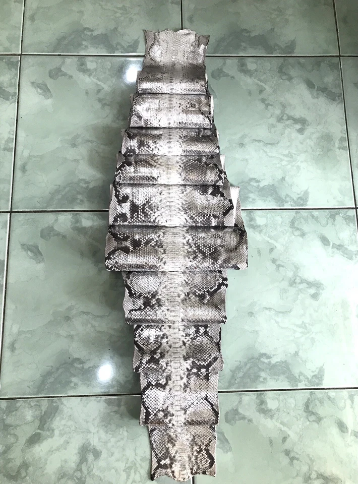 Genuine Python Leather, Exotic Snake Skin,Silver SnakeSkin,Silver Python Leather - Image 4 of 4