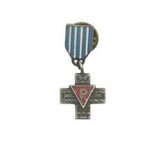 910 WW2 MINIATUR VON PRL AUSCHWITZ HOLOCAUST &Uuml;BERLEBENDEN KREUZ MEDAILLE POLE...