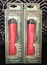 2pk IONI MAUVE CORAL GEL LIPGLOSS FULL LIP PLUMPING HIGH SHINE LASTING LIP GLOSS