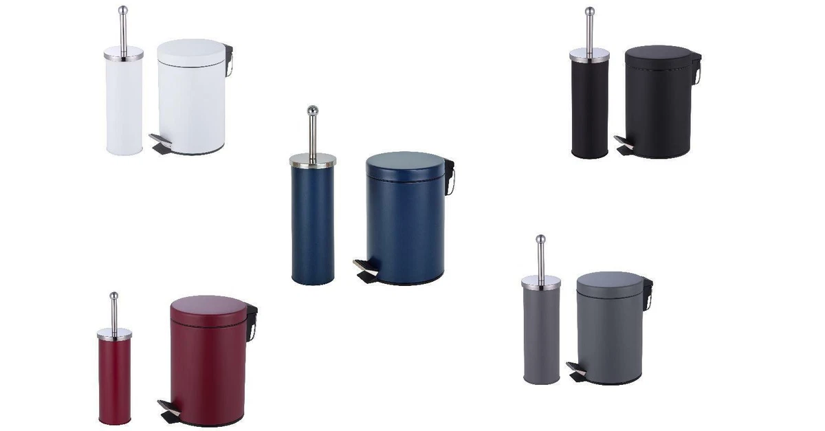 Blue toilet brush clearance and bin