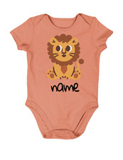 Kurzarm Baby Strampler süßen Löwen druck Wunschnamen Geschenk Jungen & Mädchen