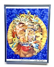 Original Morton Arts Digital Collage Titled "Jesus 2000" Signed,Beautiful Unique
