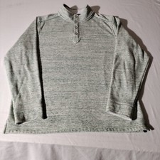 Tommy Bahama Sweater Adult L Mottled White Green Henley Soft Mens Sweatshirt
