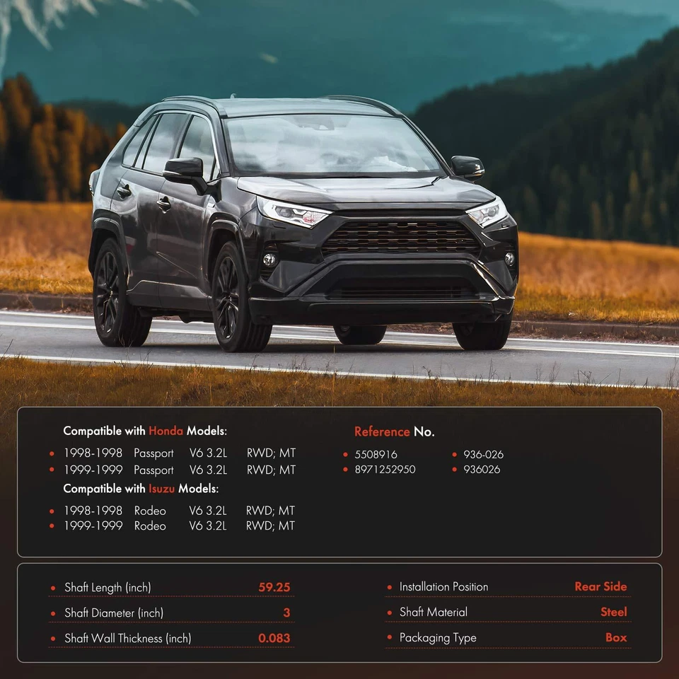 Rear Driveshaft Assembly for Honda Passport Isuzu Rodeo 1998 1999 V6 3.2L RWD MT - Image 2 of 4