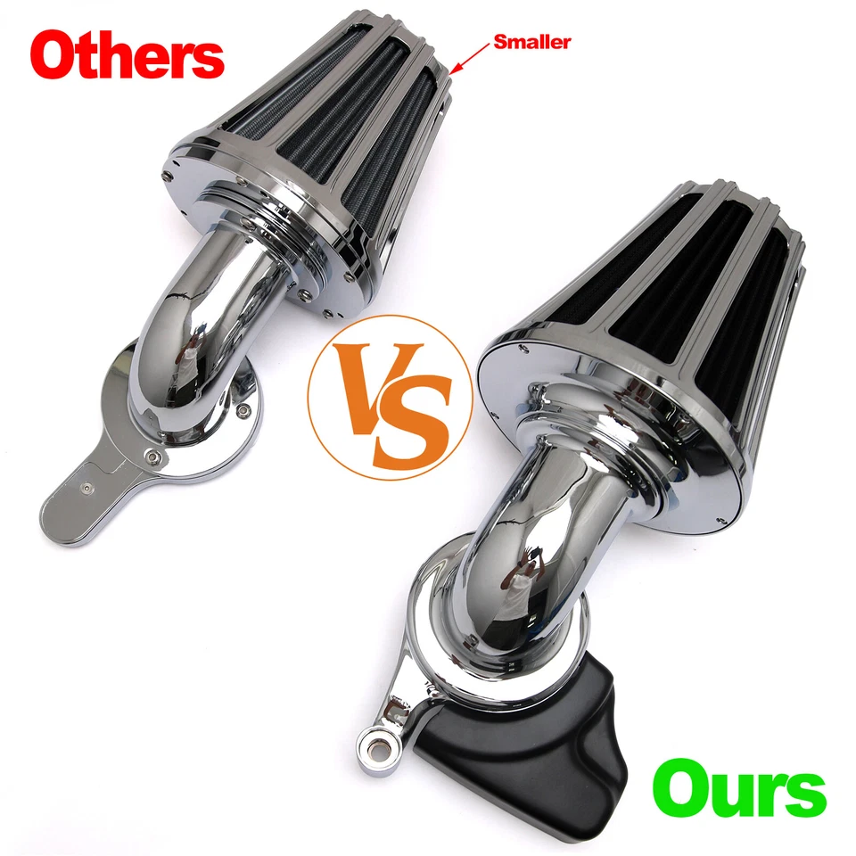 For harley Cone Air cleaner intake Touring road Electra Glide08-16 Softail 16-17 Foto 4 de 4