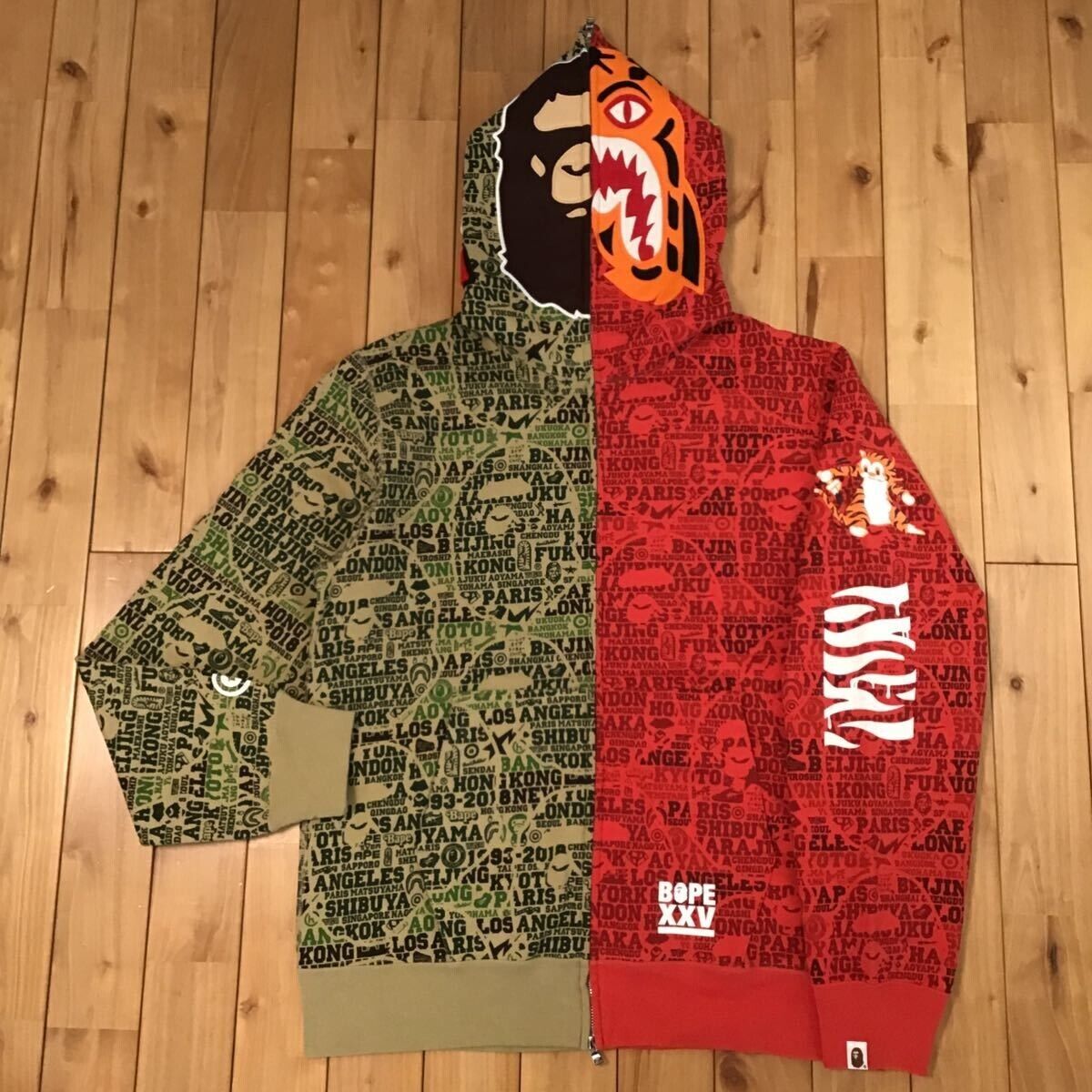 BAPE XXV CITIES CAMO ape head tiger full zip hoodie A Bathing Ape Size XXL