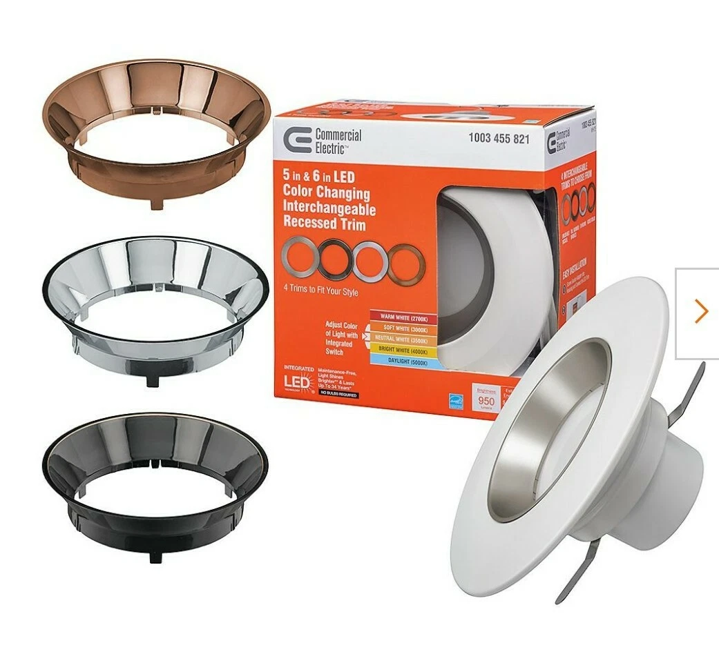 Commercial Electric 5 in 6 in Selectable Integrated LED Recessed