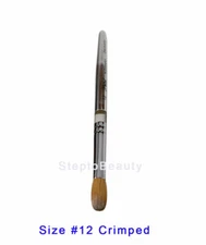 Petal Silver Handle Kolinsky Acrylic Powder Nail Brush - Size #12 CRIMPED 