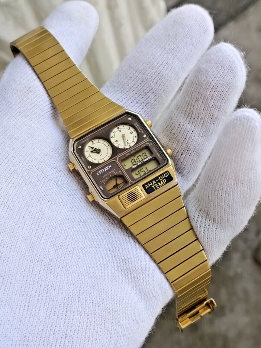 Citizen Ana-Digi 8982 Temp Alarm Chronograph JG2103-72X Gold Citizen Ana-Digi 8982 Temp Alarm Chronograph JG2103-72X Gold
