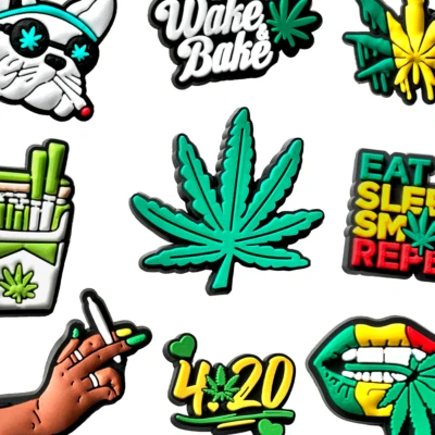 Weed Marihuana 420 Rasta Spliff Reggae 🌿 Schuh Charms für Crocs CLOGITZ UK 🇬🇧