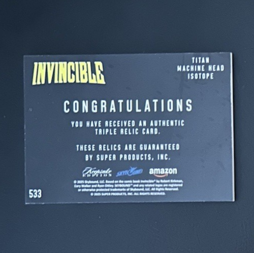 Bee ゴールデンナゲット　黒　Ohio製カジノ用レアデック 2025 Keepsake Invincible Triple Relic - Machine Head, Titan