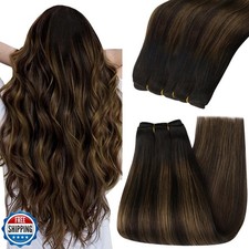 YoungSee 24Inch Sew in Hair Extensions Real Human Hair Brown Weft Hair Extens