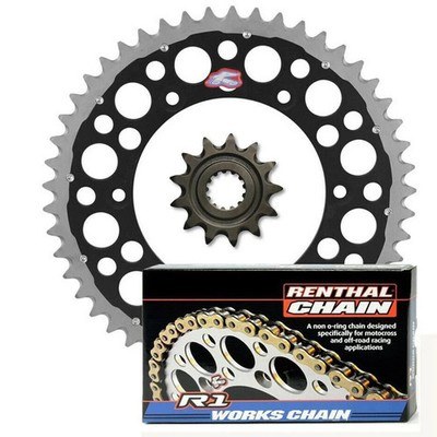 Renthal Honda CRF450R 15/48 Black Grooved/Twinring Sprocket & Works Chain Kit