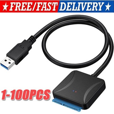 USB 3.0 to SATA External Hard Drive Reader 2.5'' 3.5'' HDD SSD Power adapter LOT