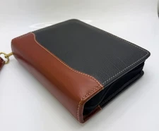 1997 Vintage Franklin Covey planner Zipper Black Brown Verona Leather withStrap