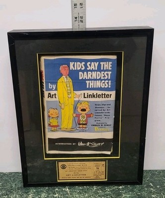 Framed Kids Say The Darndest Things! Art Linkletter House Party CBS Ticket 1960