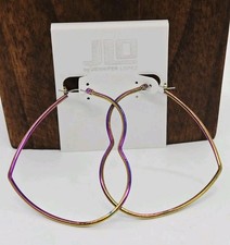 JENNIFER LOPEZ Heart Earrings iridescent Northern Lights JLO Celebrity 2 in