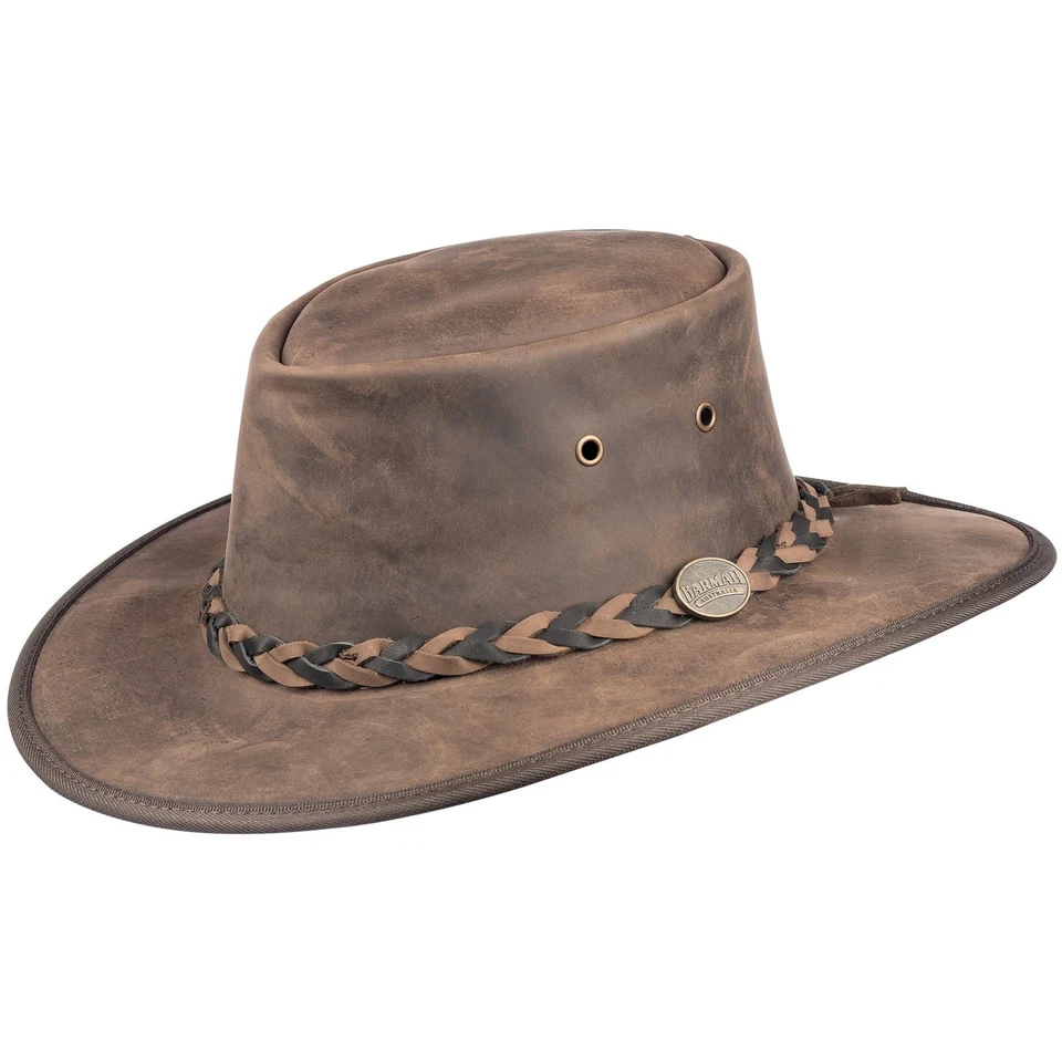 Barmah Squashy Twotone Lederhut – Braun - Stylischer Outback Hut Robust faltbar - Bild 1 von 1