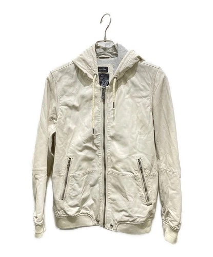 Diesel Processed Hooded Leather Jacket Men's Size S White - product listing photo