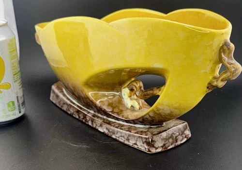 Roseville Yellow Artwood #1062-12” Console Bowl MCM In Ex Mint Condition