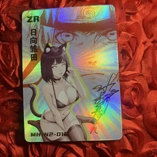 Hinata Hyuga NARUTO Goddess Insta INFLUENCER ZR Waifu Anime Girl Foil Card Cat
