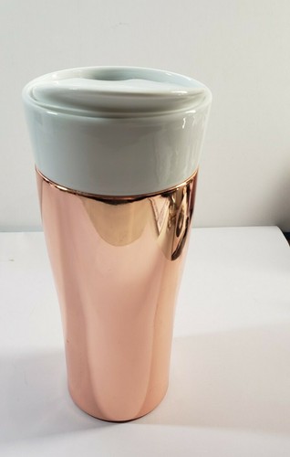 Godinger Copper Finish Coffee Mug with Lid 12oz - Picture 3 of 10