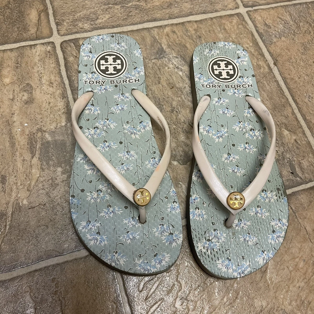 Tory burch light sales blue flip flops
