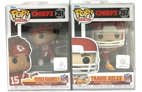 Funko Pop! NFL Football Chiefs Patrick Mahomes II #251 & Travis Kelce #257 Set