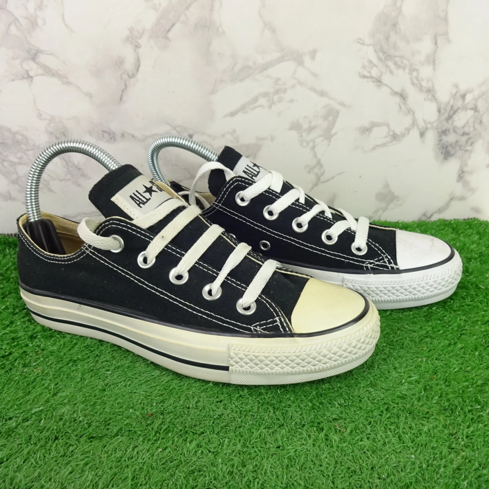 Scarpe da ginnastica Converse taglia 4 donna nere basse 70 sneakers tela sk8er