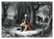 PRESIDENT GEORGE WASHINGTON IN PRAYER AT VALLEY FORGE 1777 5X7 PHOTO