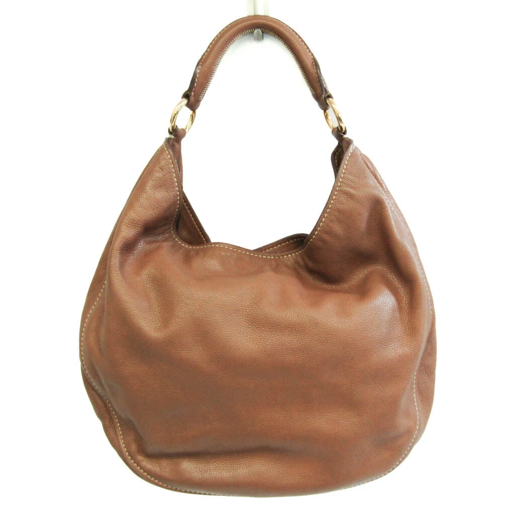Miu Miu One Shoulder Women's Leather Shoulder Bag,Tote Bag Light Brown BF556844