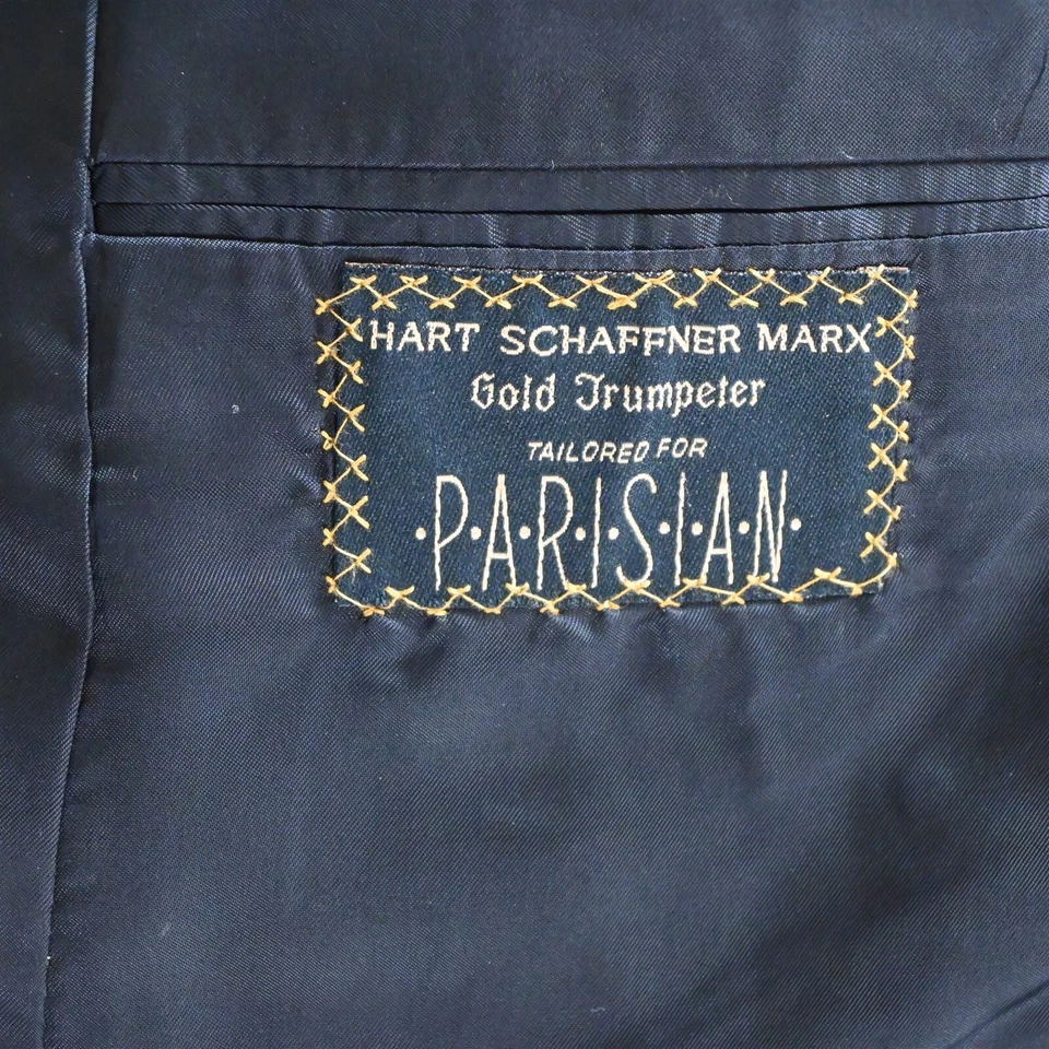 Hart Schaffner Marx 40R 33x30 Gris Franela Rayas Dorado Trompetista Hombres Pantalones Traje Foto 4 de 4