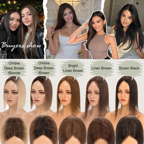 Scalp Line Hair Toppers for Women Real Remy Human Hair Cover Thinning Hair Part - Picture 12 of 22