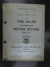 The Allen Motor Scythe Model T Engine Instruction Parts and Original Warranty