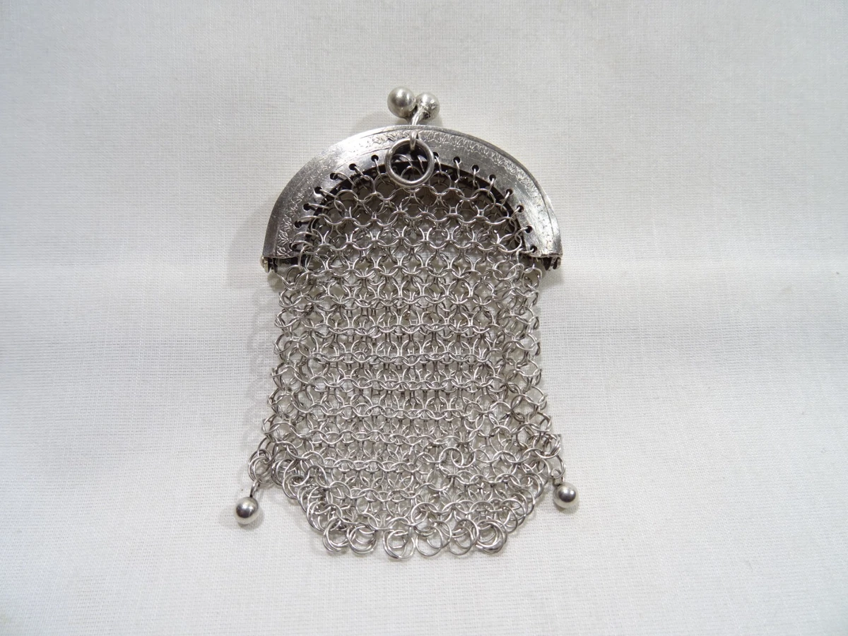 Porte-monnaie En Maille Métal Argenté - Alpace/argent, Occasion Très Bon état