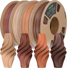 3D Printer Wood PLA Filament Bundle - 1.75mm, 200g x 4 (Walnut, Oak, Cherry, Tea