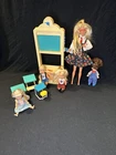 ✨Vintage 1995 Barbie Teacher Doll Play Set Children Desks Incomplete Lot Of 9