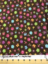 Owls Butterflies and Flowers 100 cotton fabric sold by the yard 1436
