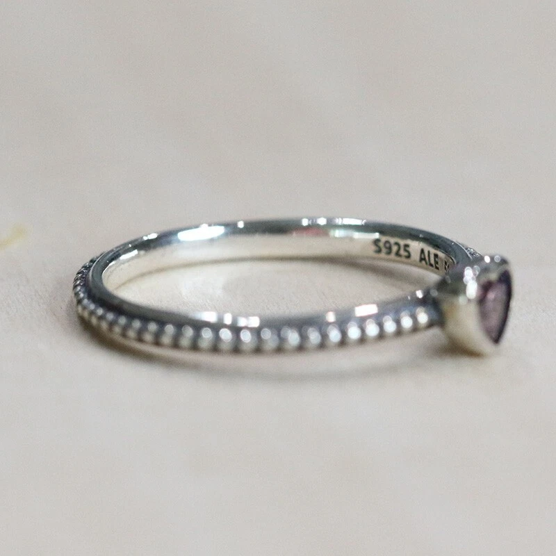 Nuevo Auténtico Anillo Pandora One Love Rosa 190896SLP Talla 58 W Etiqueta y Bolsa de Gamuza Foto 4 de 4