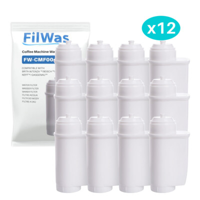 12x FILWAS water filter compatible with Siemens EQ series coffee machines