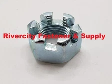 (5) 1/2-20 Slotted Hex Castle Nut Zinc Plated 1/2 x 20 Fine Thread 1/2" Nuts