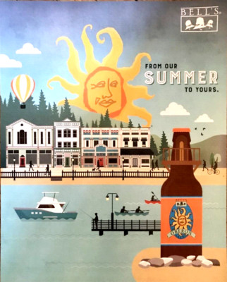 BELL'S OBERON POSTER Craft Beer Brewing Wheat Ale Summer NEW 20 by 16 inches