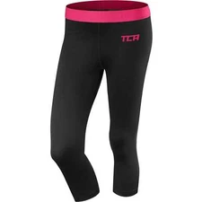 TCA Pro Performance Endurance Womens Running Tights Black 3/4 Capri Compression