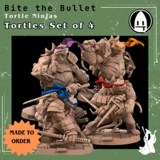 Tortles Set of 4 DnD Miniature 3D Printed Fantasy Model D&D RPG Mini