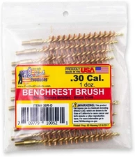 Pro-Shot Products .30 Cal. Rifle Bore Brush Bulk Dozen Pack, Brass 